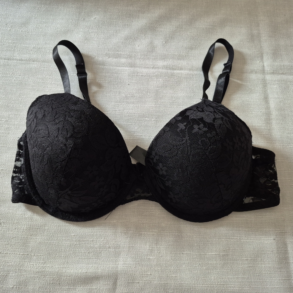 Source Unknown Black Lace Padded Bra